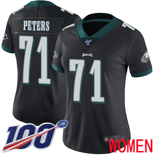 Women Philadelphia Eagles #71 Jason Peters Black Alternate Vapor Untouchable NFL Jersey Limited Player->nfl t-shirts->Sports Accessory